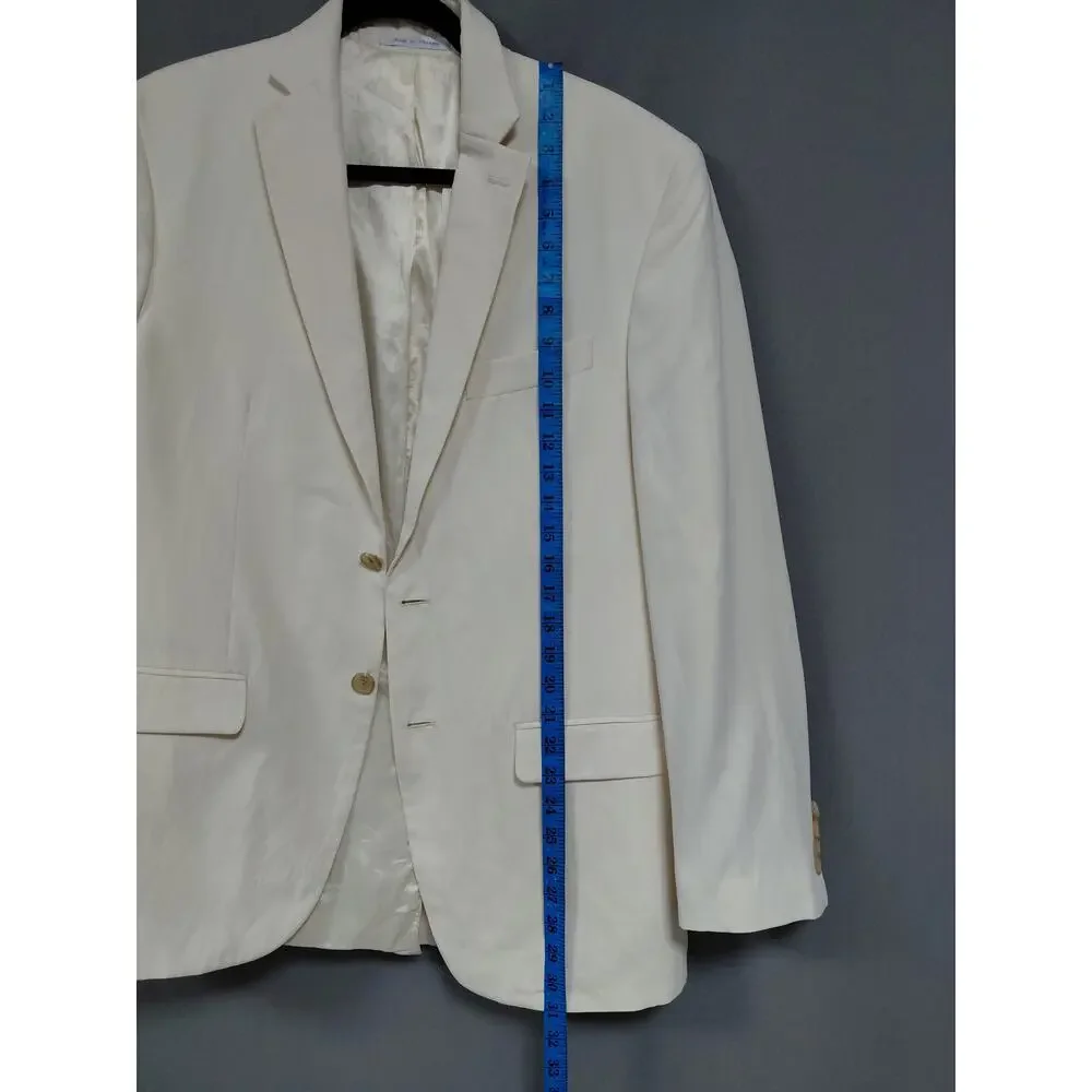 Lauren Ralph Lauren Cream Lined Collared Blazer Jacket Men Size 40R